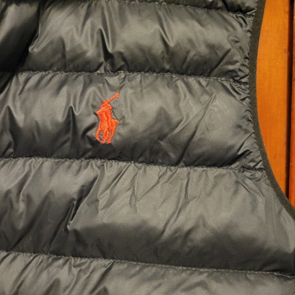 Ralph Lauren Black Puffer Vest with Blue and Yellow Accents - Picture 8 of 11